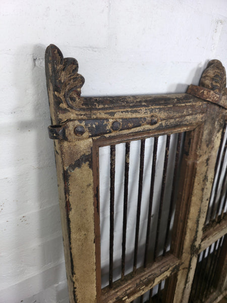Old Pair Vintage Reclaimed Indian Wooden Iron Saloon Doors Shutters Garden Gates
