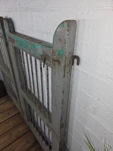 Old Pair Vintage Reclaimed Indian Wooden Iron Saloon Doors Shutters Garden Gates