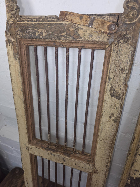 Old Pair Vintage Reclaimed Indian Wooden Iron Saloon Doors Shutters Garden Gates
