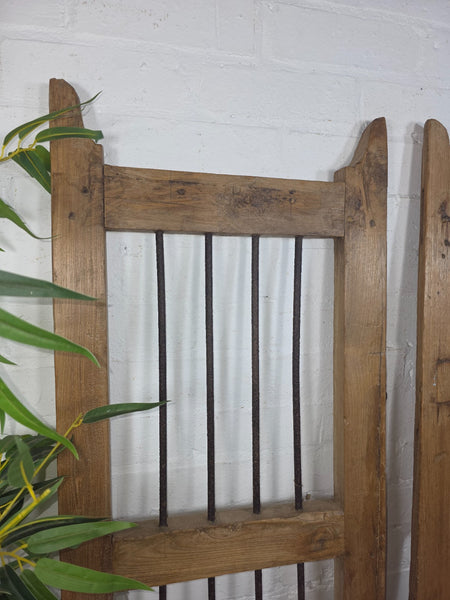 Old Pair Vintage Reclaimed Indian Wooden Iron Saloon Doors Shutters Garden Gates