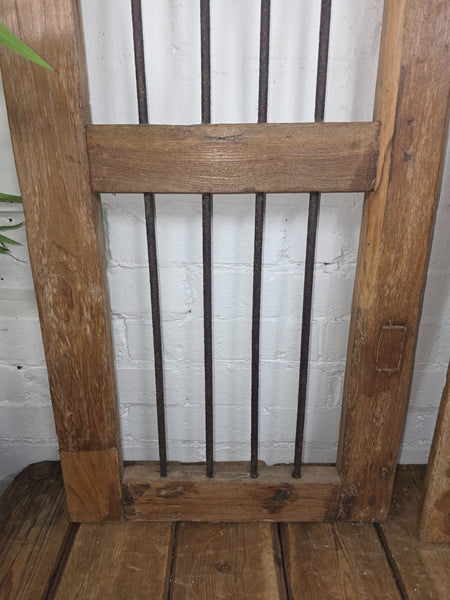 Old Pair Vintage Reclaimed Indian Wooden Iron Saloon Doors Shutters Garden Gates
