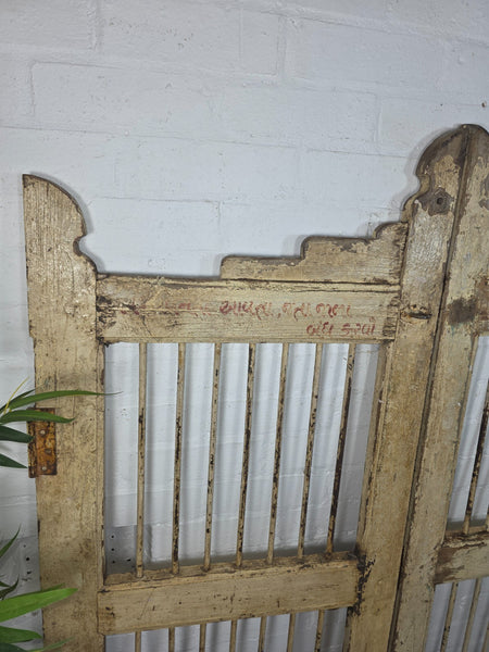 Old Pair Vintage Reclaimed Indian Wooden Iron Saloon Doors Shutters Garden Gates