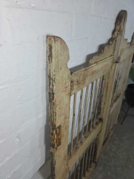 Old Pair Vintage Reclaimed Indian Wooden Iron Saloon Doors Shutters Garden Gates