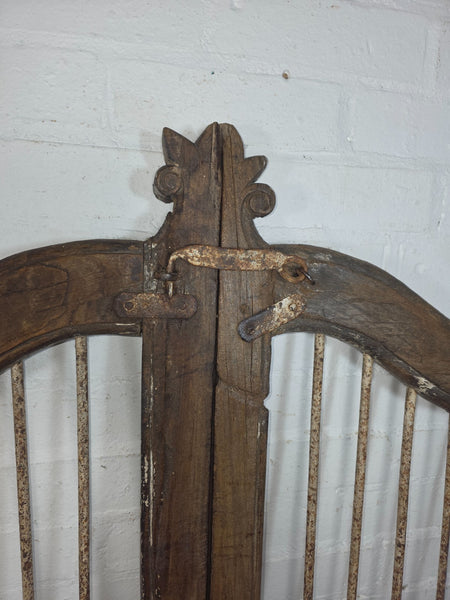 Old Pair Vintage Reclaimed Indian Wooden Iron Saloon Doors Shutters Garden Gates