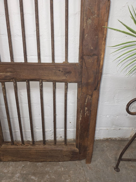 Old Pair Vintage Reclaimed Indian Wooden Iron Saloon Doors Shutters Garden Gates