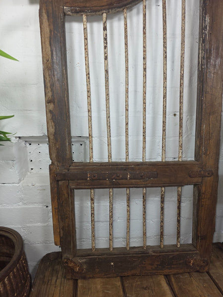 Old Pair Vintage Reclaimed Indian Wooden Iron Saloon Doors Shutters Garden Gates