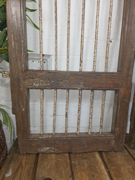 Old Pair Vintage Reclaimed Indian Wooden Iron Saloon Doors Shutters Garden Gates
