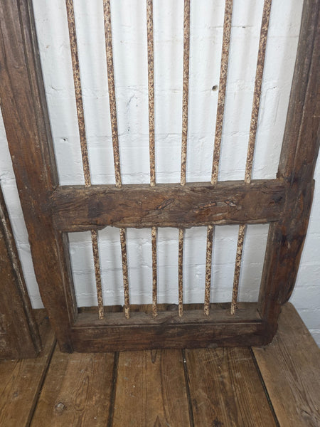 Old Pair Vintage Reclaimed Indian Wooden Iron Saloon Doors Shutters Garden Gates