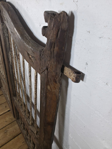 Old Pair Vintage Reclaimed Indian Wooden Iron Saloon Doors Shutters Garden Gates