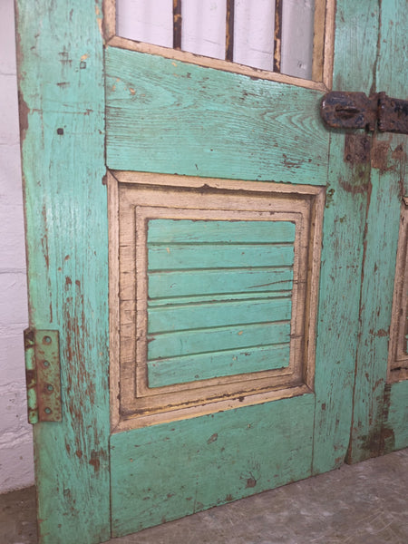 Old Pair Vintage Reclaimed Indian Wooden Iron Saloon Doors Shutters Garden Gates