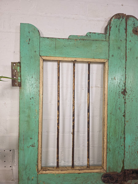Old Pair Vintage Reclaimed Indian Wooden Iron Saloon Doors Shutters Garden Gates