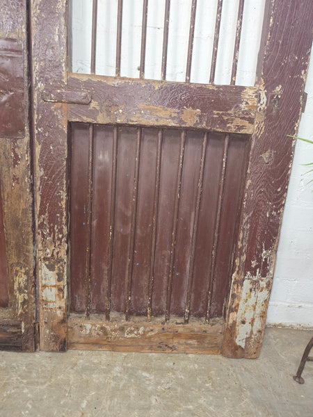 Old Pair Vintage Reclaimed Indian Wooden Iron Saloon Doors Shutters Garden Gates