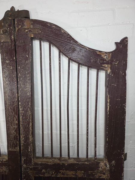 Old Pair Vintage Reclaimed Indian Wooden Iron Saloon Doors Shutters Garden Gates