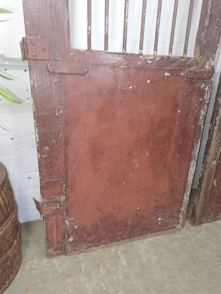 Old Pair Vintage Reclaimed Indian Wooden Iron Saloon Doors Shutters Garden Gates