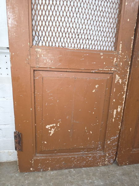 Old Pair Vintage Reclaimed Indian Wooden Iron Saloon Doors Shutters Garden Gates