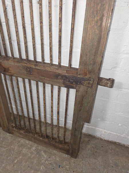 Old Pair Vintage Reclaimed Indian Wooden Iron Saloon Doors Shutters Garden Gates