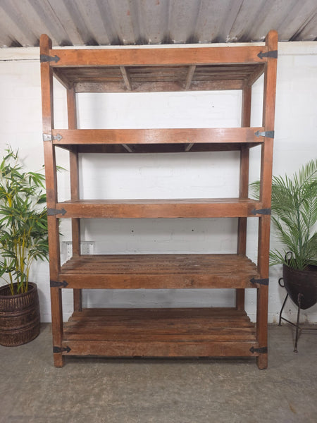 Vintage Rustic Large Solid Wooden Bakers Cobblers Racking Shelving Bookcase