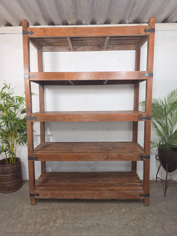 Vintage Rustic Large Solid Wooden Bakers Cobblers Racking Shelving Bookcase