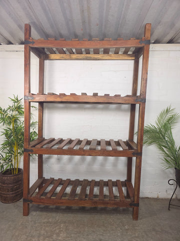 Vintage Rustic Large Solid Wooden Bakers Cobblers Racking Shelving Bookcase