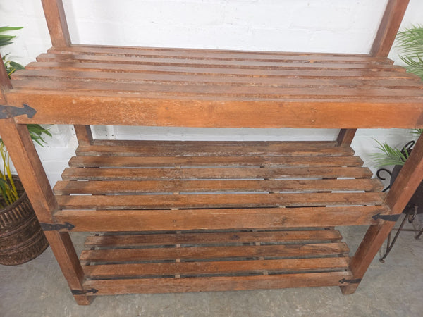 Vintage Rustic Large Solid Wooden Bakers Cobblers Racking Shelving Bookcase