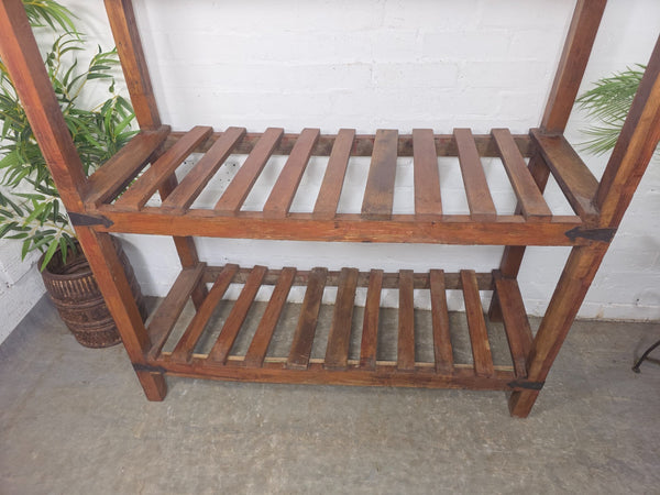 Vintage Rustic Large Solid Wooden Bakers Cobblers Racking Shelving Bookcase