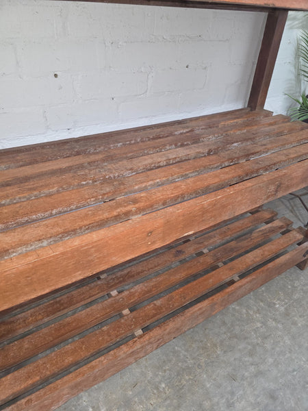 Vintage Rustic Large Solid Wooden Bakers Cobblers Racking Shelving Bookcase