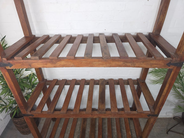 Vintage Rustic Large Solid Wooden Bakers Cobblers Racking Shelving Bookcase