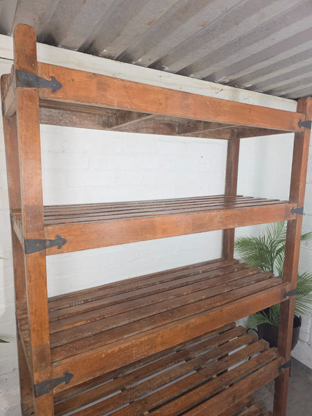 Vintage Rustic Large Solid Wooden Bakers Cobblers Racking Shelving Bookcase