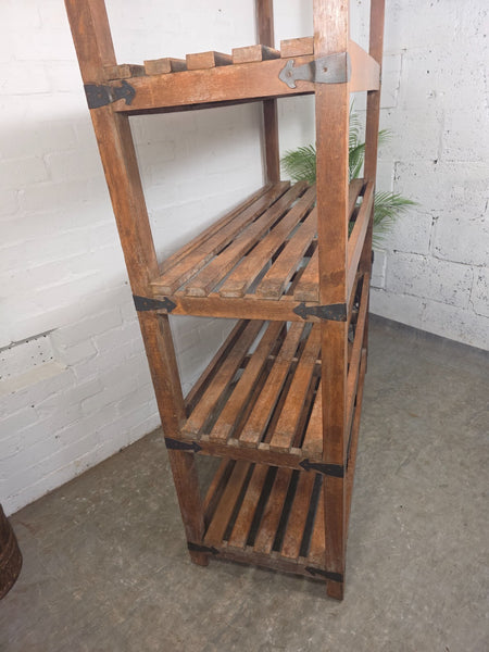 Vintage Rustic Large Solid Wooden Bakers Cobblers Racking Shelving Bookcase