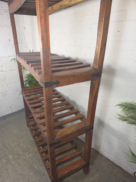 Vintage Rustic Large Solid Wooden Bakers Cobblers Racking Shelving Bookcase