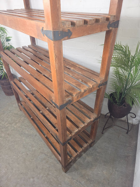 Vintage Rustic Large Solid Wooden Bakers Cobblers Racking Shelving Bookcase