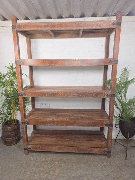 Vintage Rustic Large Solid Wooden Bakers Cobblers Racking Shelving Bookcase