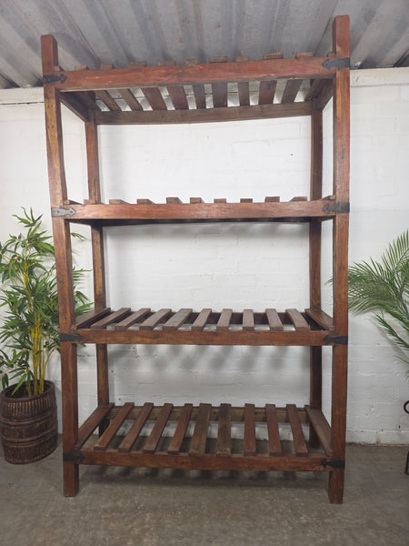 Vintage Rustic Large Solid Wooden Bakers Cobblers Racking Shelving Bookcase