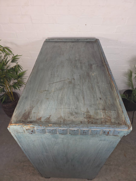 Vintage Reclaimed Indian Glazed Wooden Free Standing Kitchen Drinks Cabinet