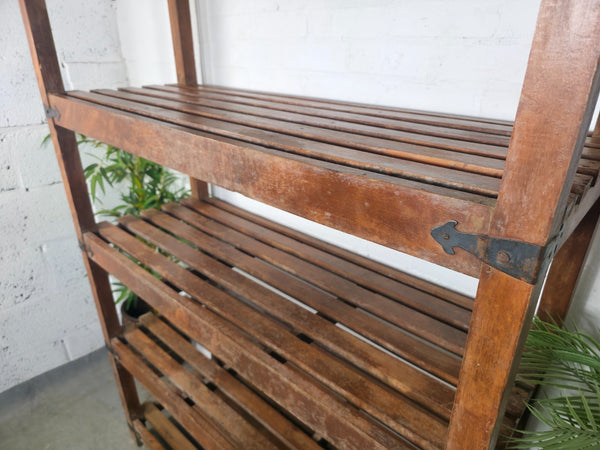 Vintage Rustic Large Solid Wooden Bakers Cobblers Racking Shelving Bookcase