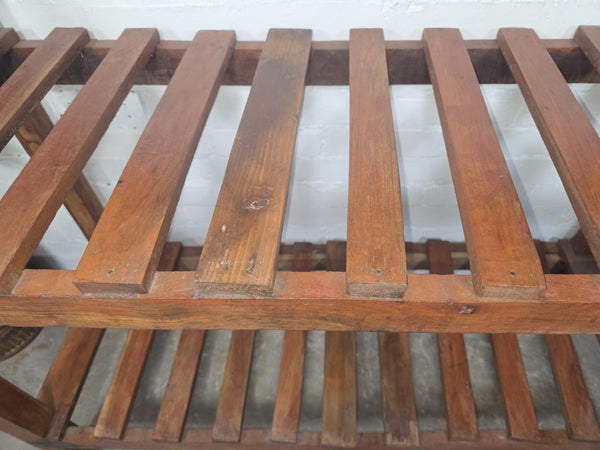 Vintage Rustic Large Solid Wooden Bakers Cobblers Racking Shelving Bookcase