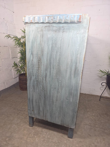 Vintage Reclaimed Indian Glazed Wooden Free Standing Kitchen Drinks Cabinet