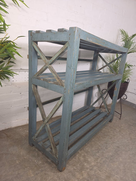 Vintage Rustic Solid Wooden Bakers Cobblers Racking Shelving Bookcase Shoe Rack
