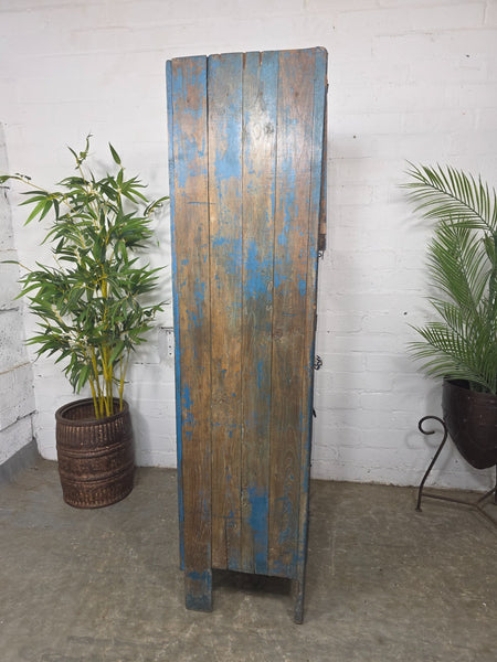 Vintage Reclaimed Indian Glazed Wooden Free Standing Kitchen Drinks Cabinet