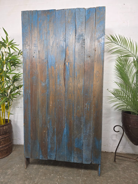 Vintage Reclaimed Indian Glazed Wooden Free Standing Kitchen Drinks Cabinet