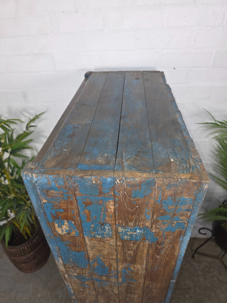 Vintage Reclaimed Indian Glazed Wooden Free Standing Kitchen Drinks Cabinet