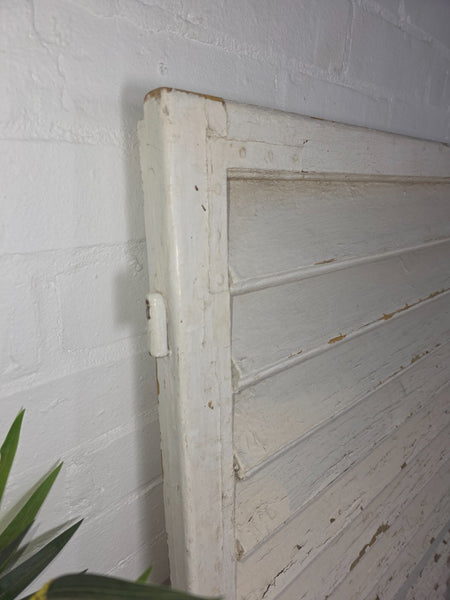Pair Large Vintage Rustic French White Wooden Window Shutters Saloon Doors