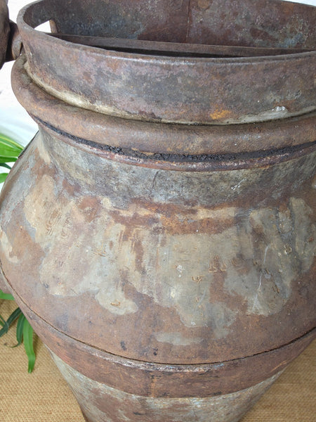 Vintage Rustic French Small Metal Iron Milk Churn Garden Planter Wedding Prop