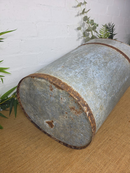 Vintage French Galvanised Grape Picking Hod Garden Display Planter Vineyard