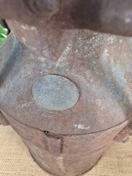 Vintage Rustic French Small Metal Iron Milk Churn Garden Planter Wedding Prop