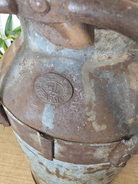 Vintage Rustic French Small Metal Iron Milk Churn Garden Planter Wedding Prop