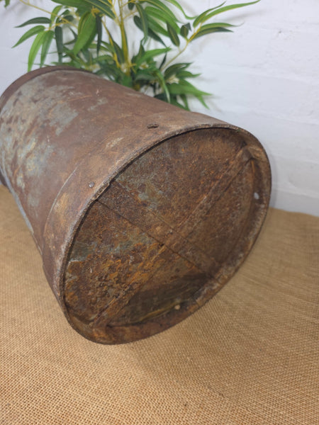 Vintage Rustic French Small Metal Iron Milk Churn Garden Planter Wedding Prop
