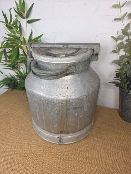 Vintage Rustic French Aluminium Milk Churn Wedding Florist Prop Garden Planter
