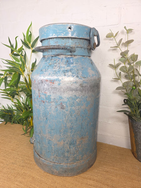 Vintage Rustic French Aluminium Milk Churn Wedding Florist Prop Garden Planter