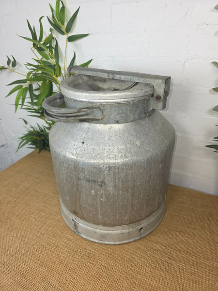 Vintage Rustic French Aluminium Milk Churn Wedding Florist Prop Garden Planter